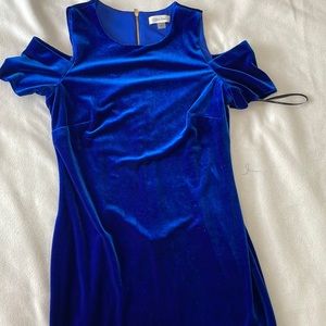 Blue Cold Shoulder Dress